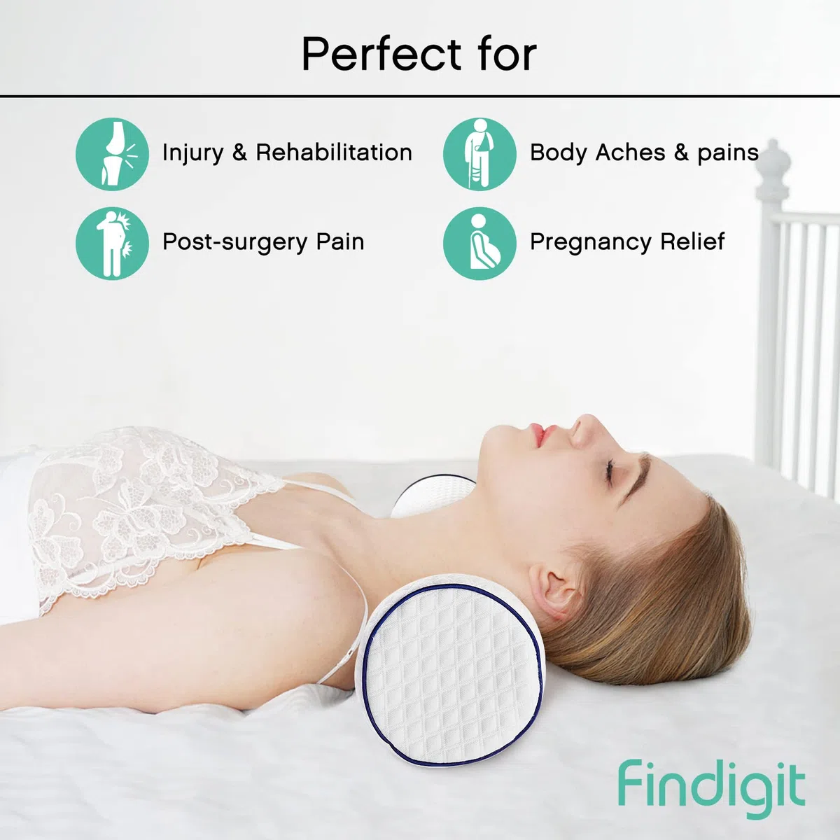 Findigit Almohada Cilíndrico, Cojin Cervical Espuma de Memoria, Cojín Lumbar y Cojín de Rodillas, Cojin Rulo Reposacabezas, Cojin Cilindrico, Cojín de Cuello, Armada