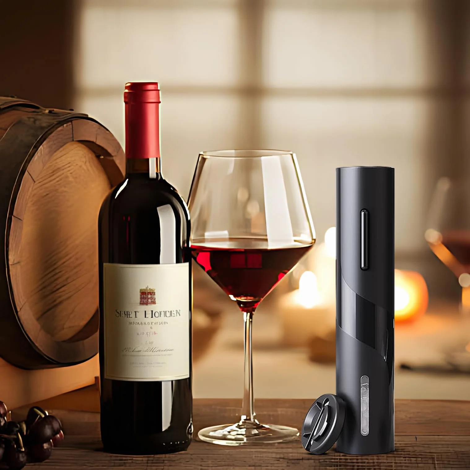Juego de Sacacorchos eléctrico con corta cápsulas, vertedor y tapón de vino - Regalos originales