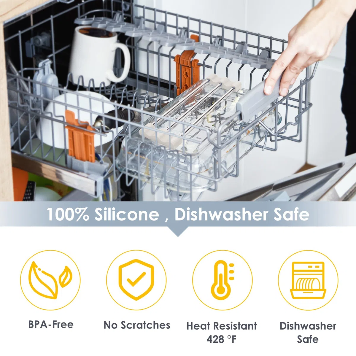 Tomorotec Estante de Cocina Ajustable sobre el Fregadero para paños de Cocina, esponjas, Botellas y cepillos, Acero Inoxidable Resistente al Calor con diseño Delgado, Extensible y Soporte de Silicona