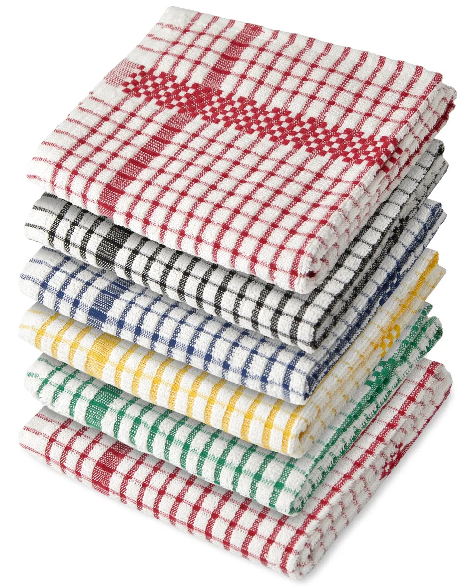 Emma Barclay Paños de Cocina de Rizo 100% algodón, Multicolor, Cocina, hogar, Esenciales, diseño de Cuadros Superdry, Paquete de 6