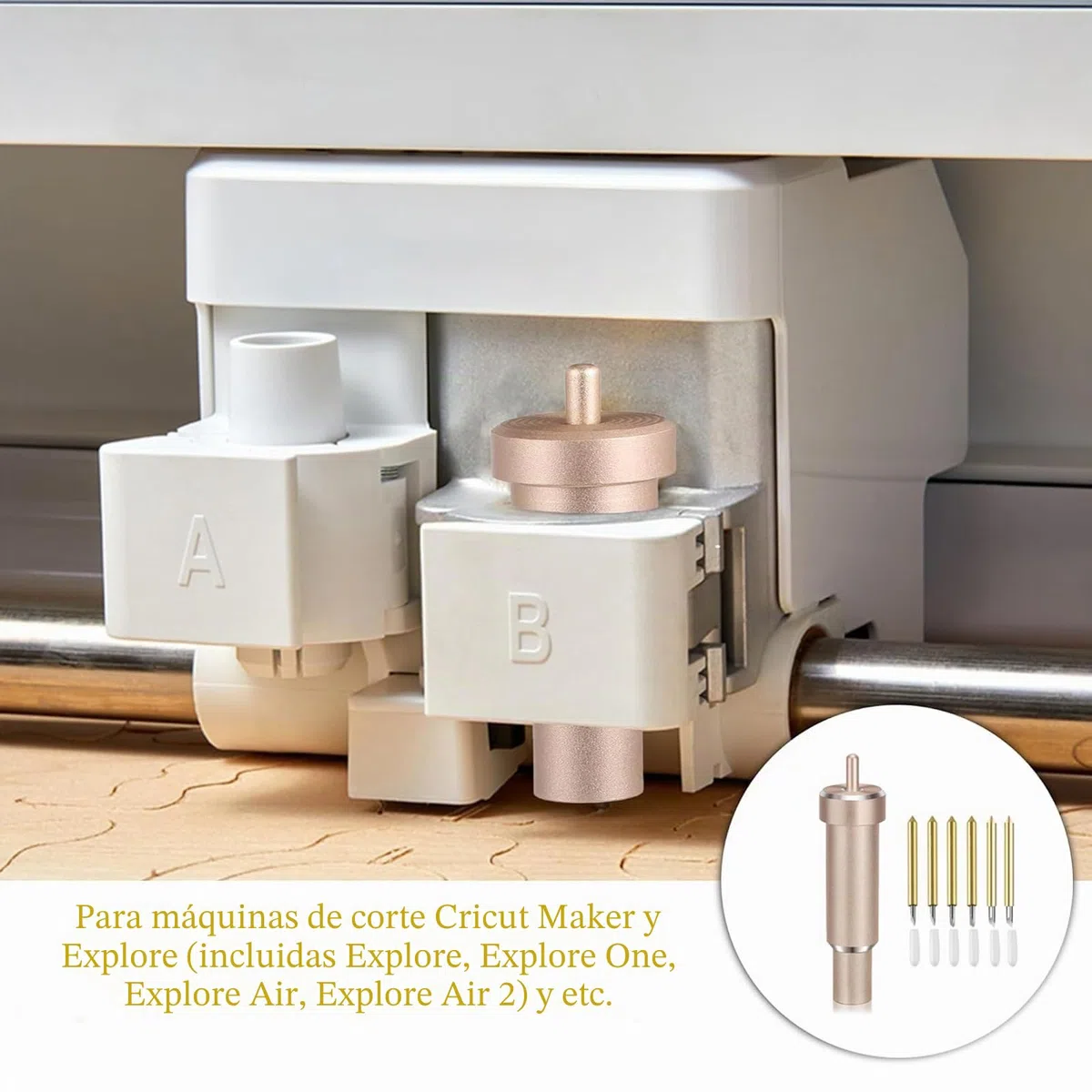 6Pcs Explore Cuchilla de Corte Profundo con Carcasa, 30/45/60 Grados de Afilado de Punta Profunda Cuchilla de Corte, Compatible con Cricut Make, Maker 3, Air 3, Air 2, Air, One, Explore 3