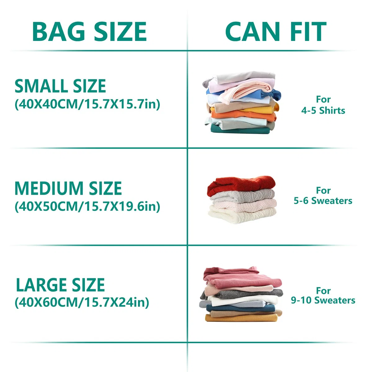 Bolsas Vacio Ropa 9 unidades, Bolsas de Almacenamiento al Vacío con Bomba Eléctrica (3 * 40x40, 3 * 40x50, 3 * 40x60CM), Vacuum Storage Bags para Viajes, Mantas, Ropa de Cama