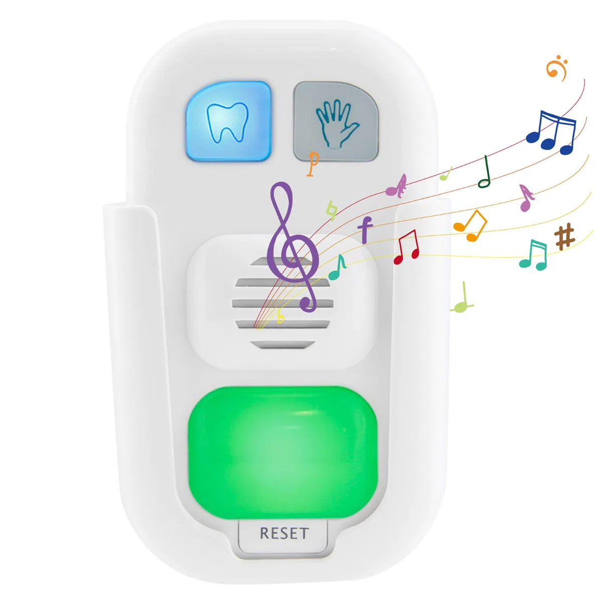 BIGLIGHT Temporizador LED para niños: 2 minutos por cepillo de dientes, 20 segundos para lavarse las manos, 12 canciones