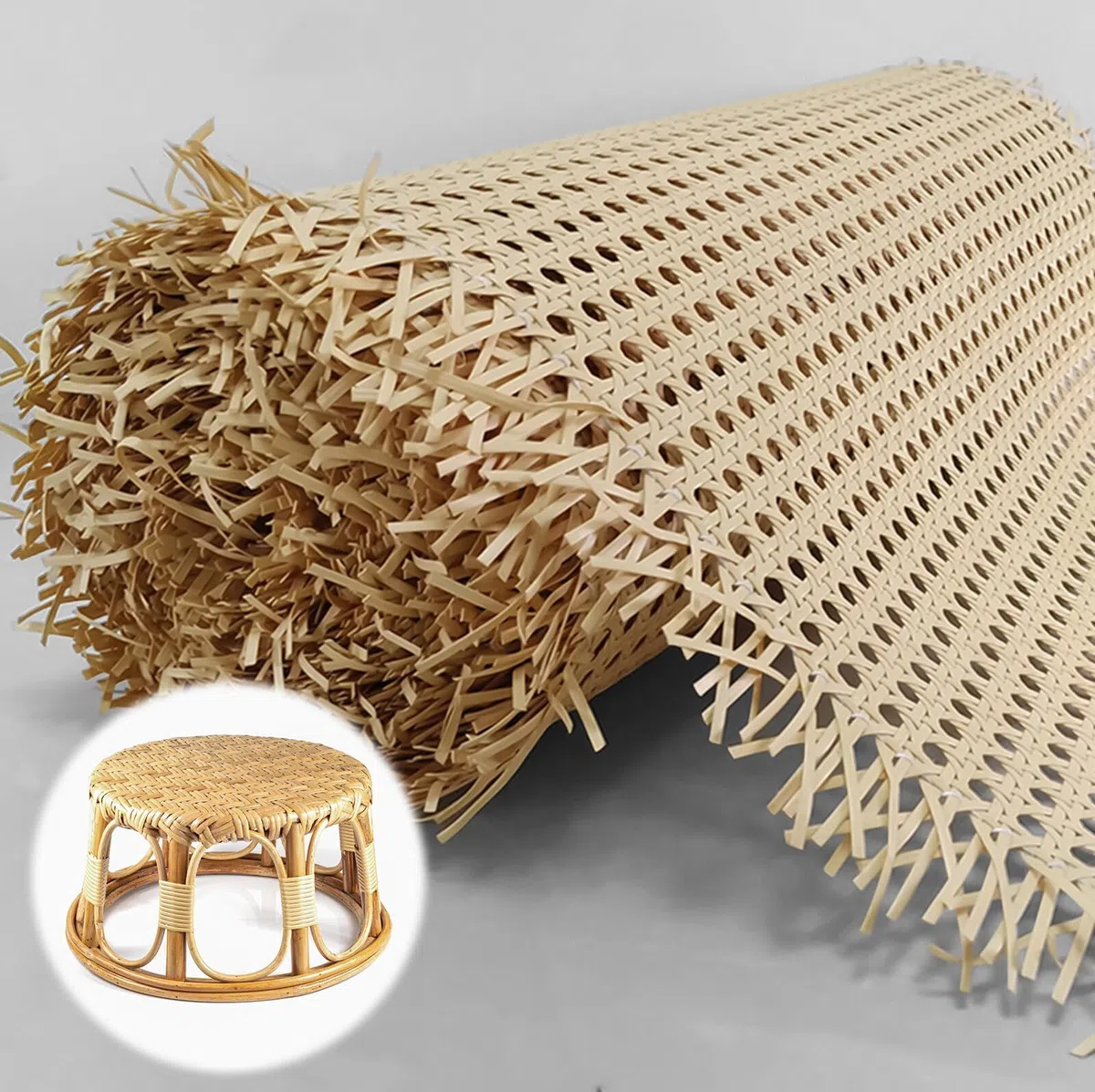 WIYETY Natural Correas de Ratán: Rollo de Mimbre de Ratán de 40 x 100 cm, Rollo de Mimbre Natural, Correas de Ratán para Proyectos de Bricolaje y Decoración de Muebles