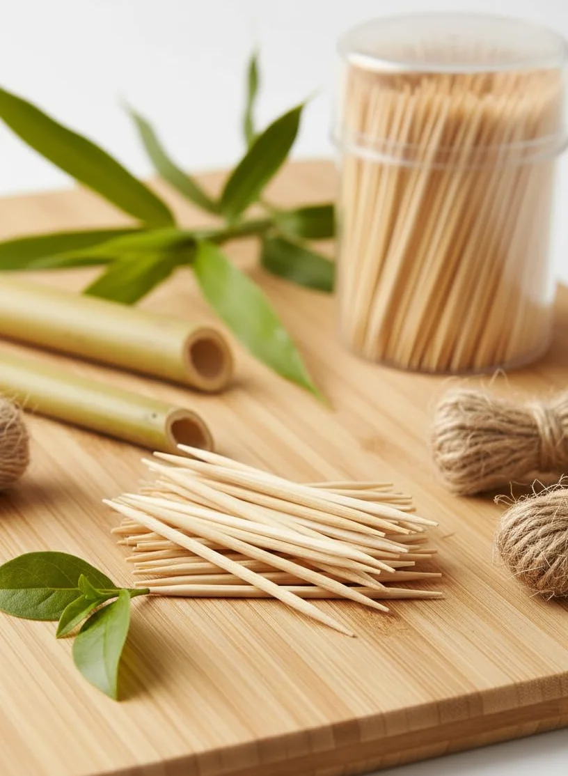 1000 palillos de madera, palillos de cóctel en una caja dispensadora, cura de dientes de madera, para la cocina, 6,5 cm