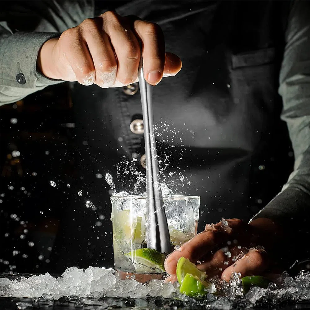 Cóctel Muddler, Profesional Muddler, Ideal Bartender Herramientas, Utensilios De Cóctel De Acero Inoxidable, para Hacer Puré De Cóctel Con Menta Natural y Cítricos(26cm/10.2in)