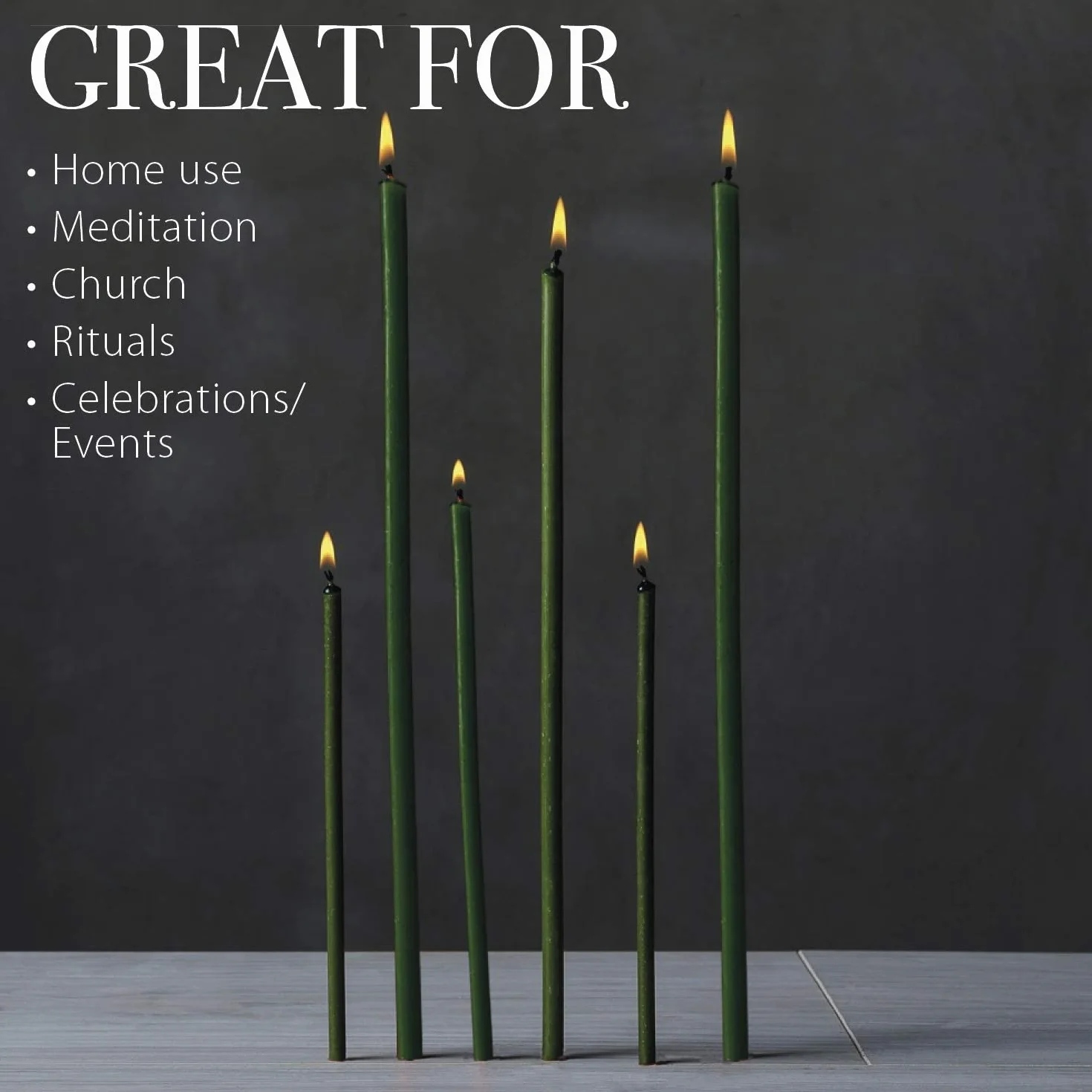 Danilovo Ritual - Velas de cera de abeja (verde) - Velas ortodoxas para oración o decoración de mesa de boda, no tóxicas - antigoteo, N100, altura: 16,5 cm, diámetro: 5,7 mm (50 unidades - 200 g)