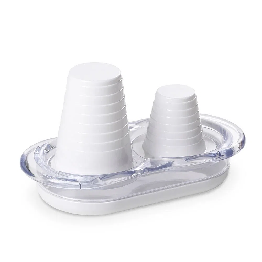 Omada Design Portavasos de agua y café, para todos los vasos desechables de plástico o papel, en plástico irrompible, apto para lavavajillas, línea Happy Drink, ideal para uso en exteriores