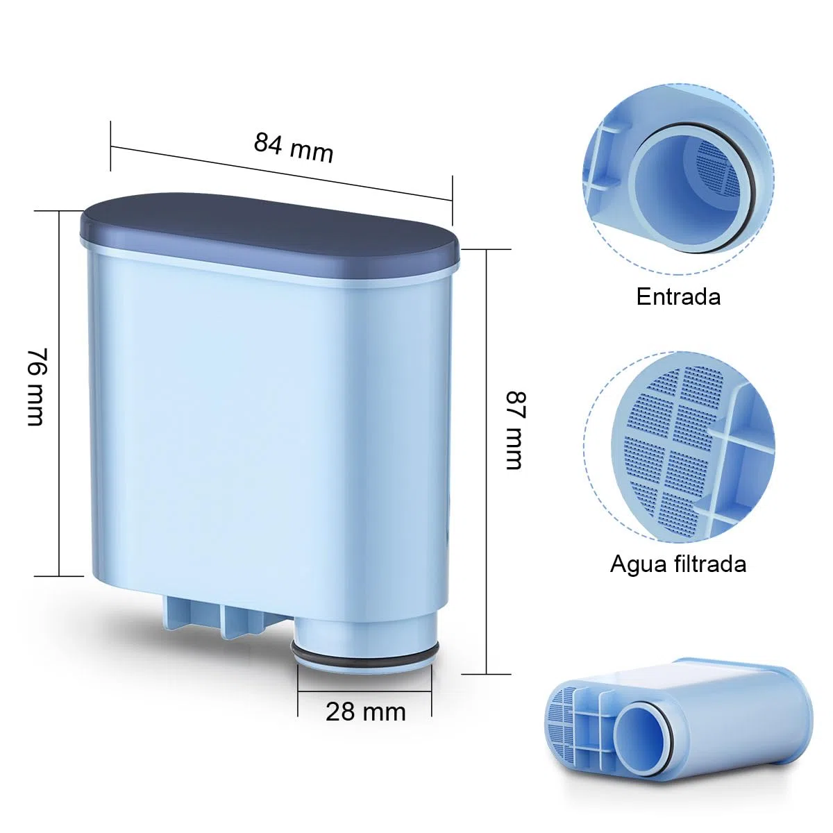 Filswa Filtro de agua para cafetera, repuesto compatible con Philips 3100, Philips 4000, 5000, Saeco AquaClean CA6707 CA6903/00 CA6903/01 CA6903, filtro de cal Aqua Clean (4 unidades)
