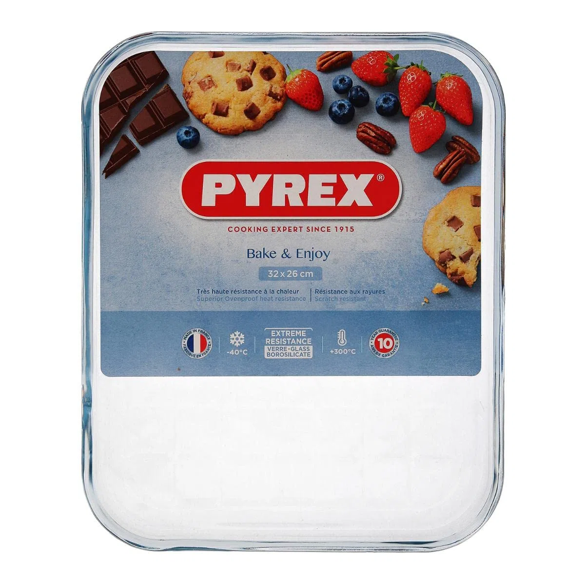 Pyrex Classic Vidrio Molde plano multiusos transparente, 32 x 26 x2cm