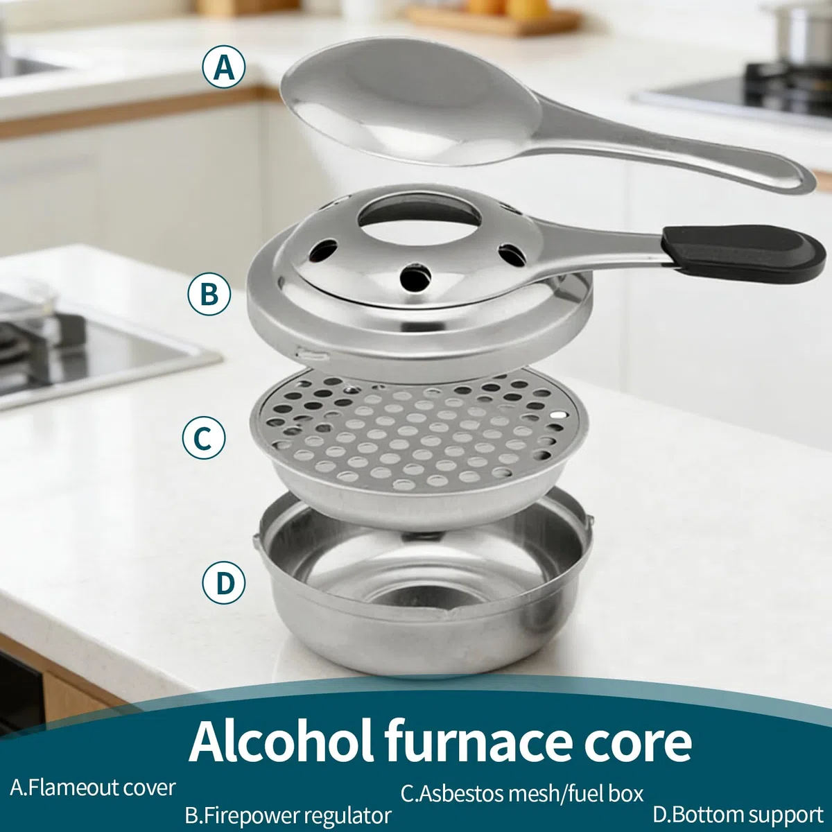 4 recipientes para pasta de combustión con tapa, quemador de fondue de acero inoxidable, quemador de alcohol, hervidor de alcohol para pasta de combustión, accesorios de buffet, fondue