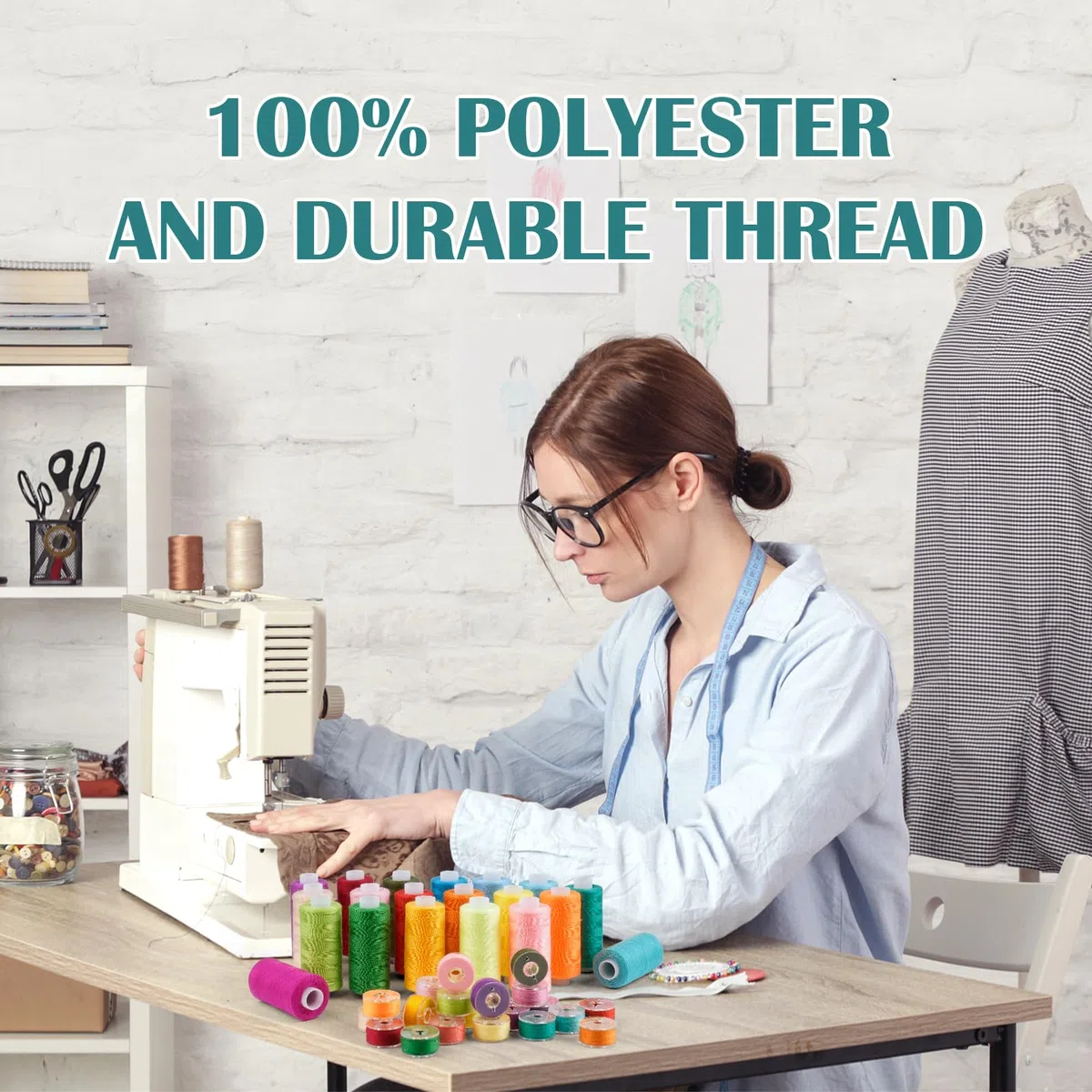 PUWOWYE Hilos de Coser para Maquina, 36 colores 400 yardas hilo para maquina de coser por carrete y 36 carretes de hilo de bobina de calidad overlock para overlock