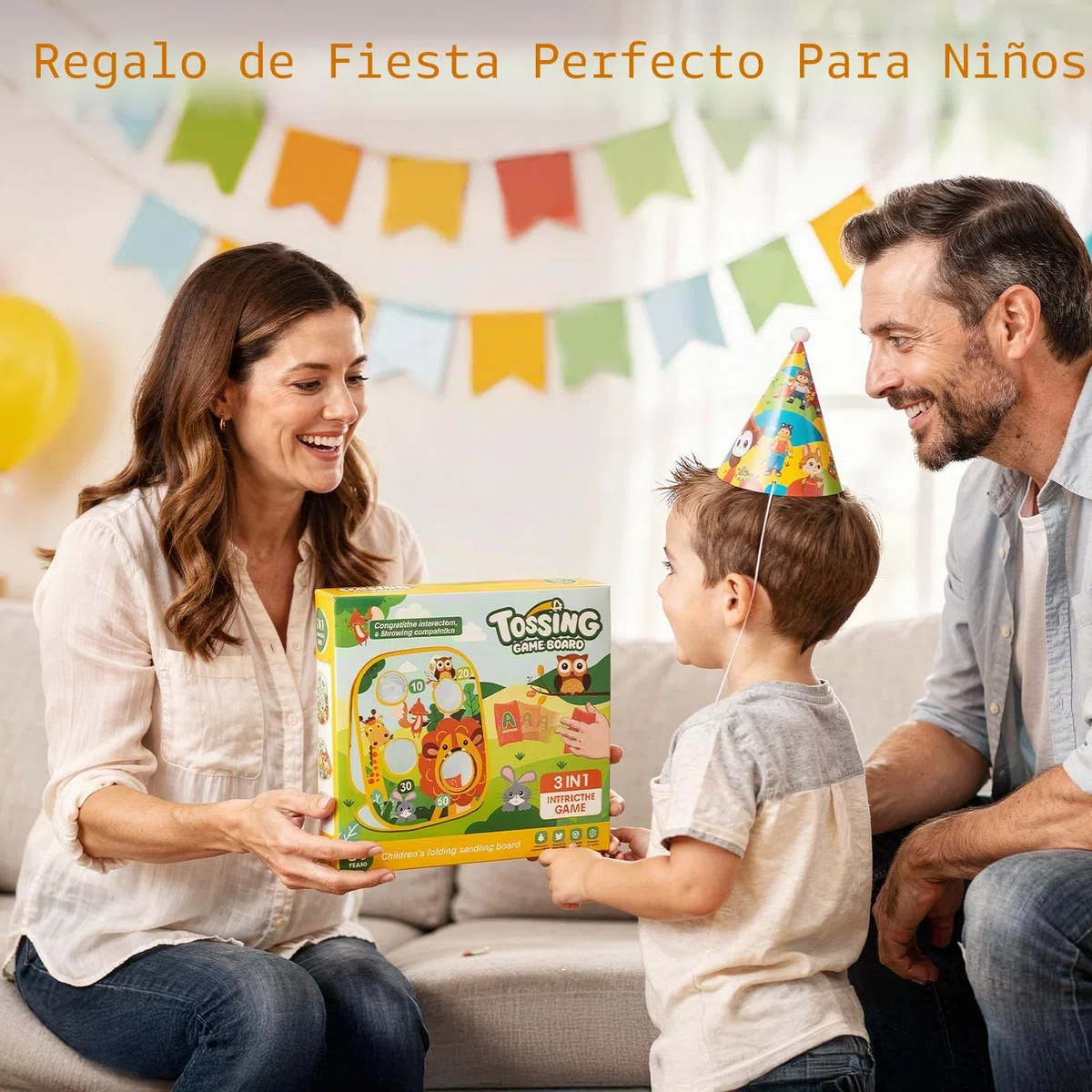 Juego de Lanzamiento Niños, Funsland Juego de Lanzamiento de puf 3 en 1 y Exteriores Plegable Portátil Deportes Toss Game para Actividades Jardín o Fiestas, Regalos Niño 4-8 Años