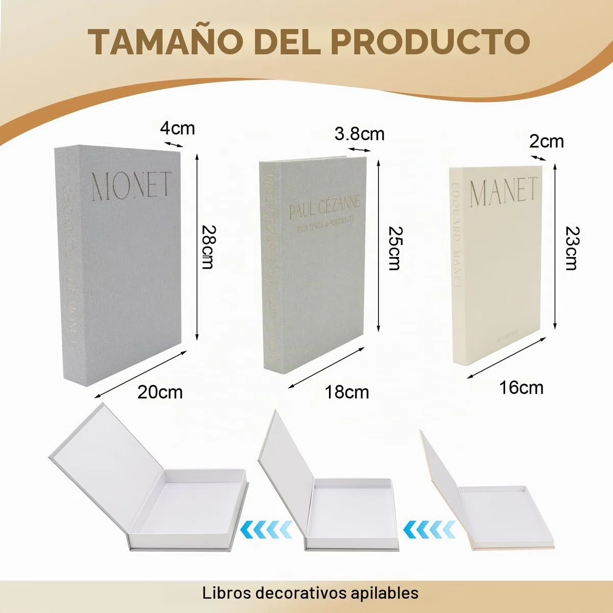 3 piezas de libros decorativos para decoración del hogar, libros decorativos de lino, caja de libros decorativos falsos, exhibición de libros con cierre magnético para mesas de centro