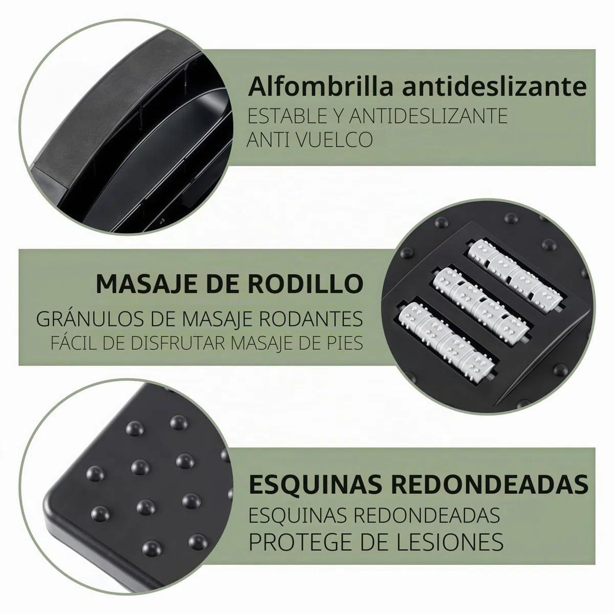 Reposa Pies Trabajo Oficina,Cómodo Reposapiés para Escritorio,Reposapiés Ergonómico con Cojín de Plástico Ergonómico y Puntos de Masaje para Oficina,Hogar,Viajes,34x25x13 cm