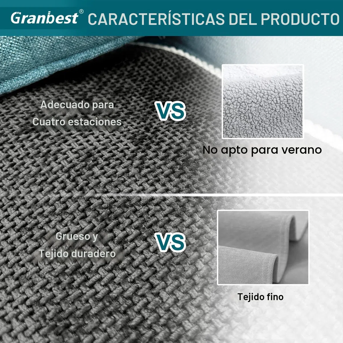 Granbest Funda de sofá antideslizante de 3 plazas, funda gruesa para sofá, protección del sofá contra mascotas, universal para todas las estaciones (3 plazas, gris)