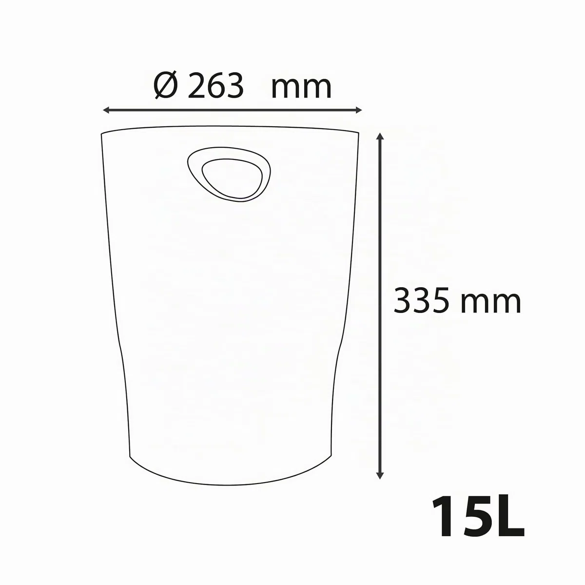 Exacompta - Ref. 45308D - 1 papelera con asas ECOBIN BeeBlue en PP - gran capacidad 15 litros - dimensiones 26,3 x 26,3 x 33,5 cm - Para oficina o hogar - color azafrán