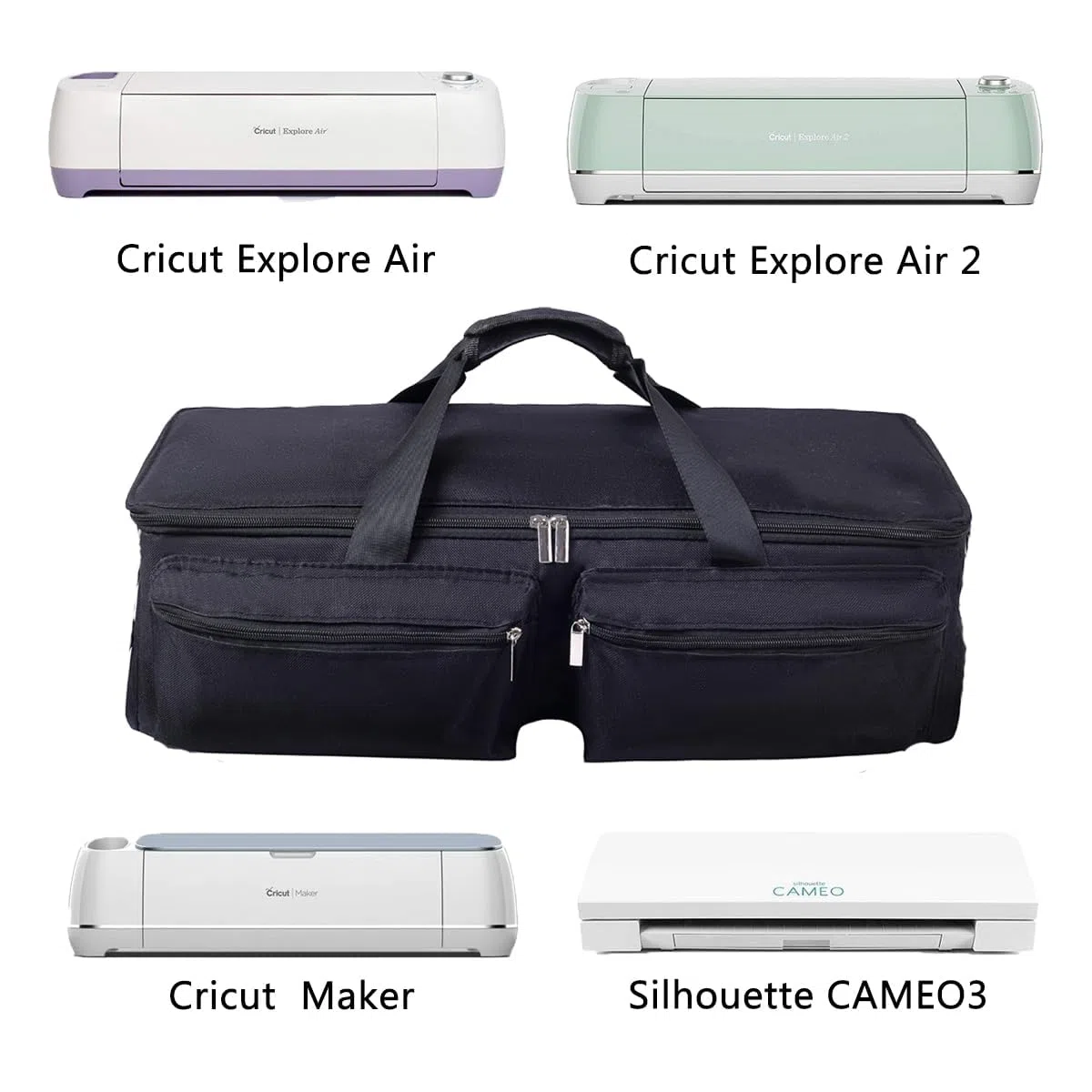 bolsa de transporte compatible con Cricut Explore Air y Maker, mano compatible con Cricut Explore Air, Silhouette Cameo 4 y suministros, Black, bagonly, moderno