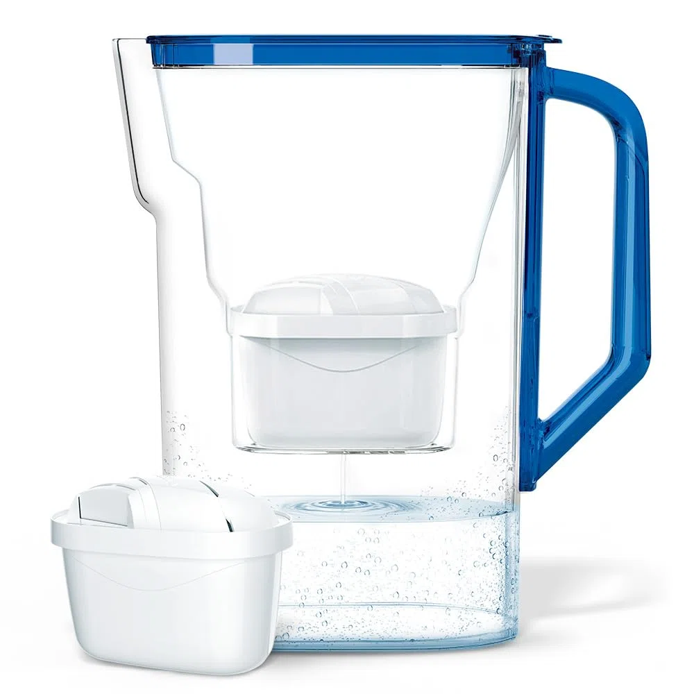 Wessper Jarra Filtrante de Agua 2,7L – compatible con Brita Maxtra – Jarra con 1 Filtro – Reduce Cal y Cloro – Azul