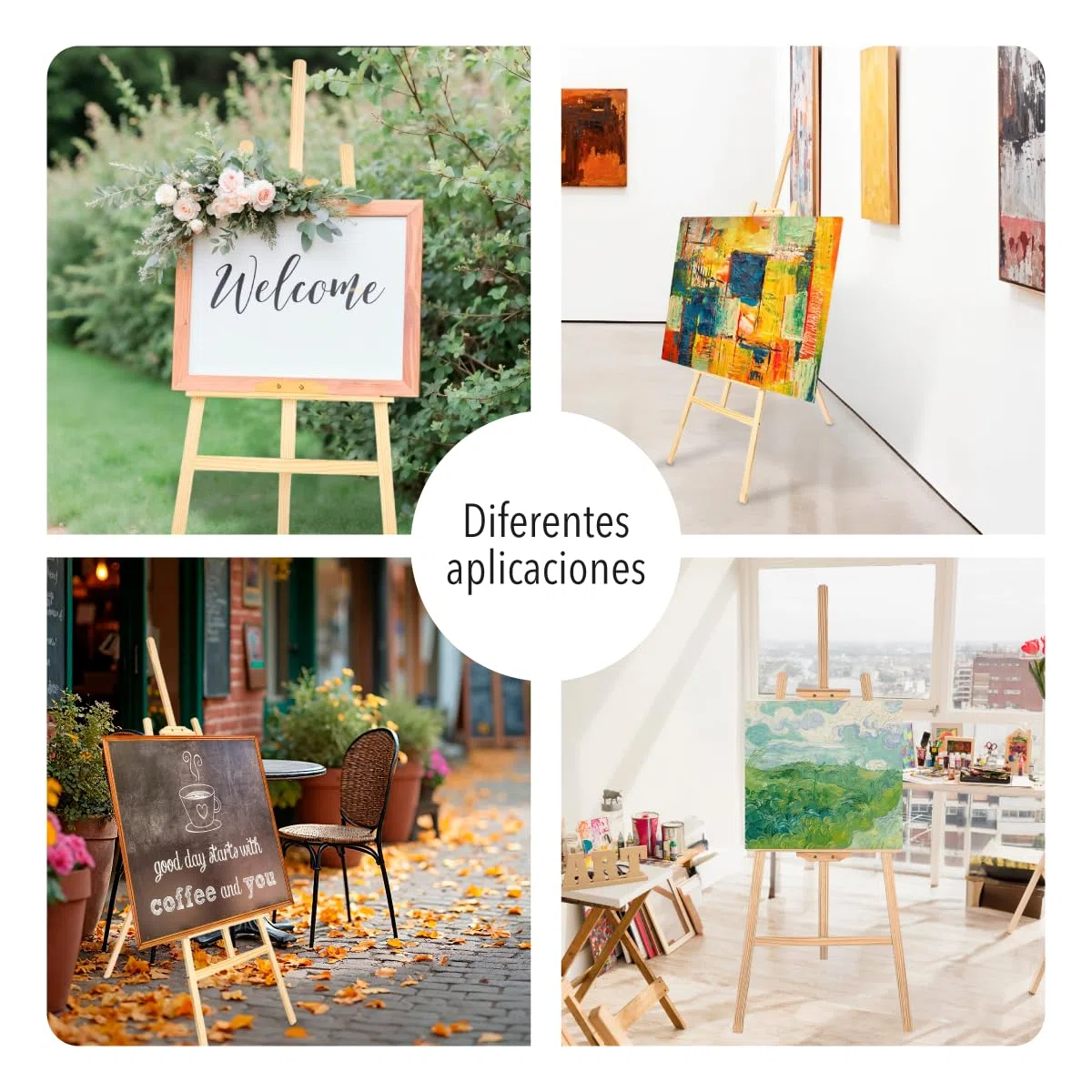 CHELY INTERMARKET Caballete Madera 120 CM Natural Caballete Plegable Para Pintura Lienzo Profesional Artistas Niños Adultos Acrílico Óleo Acuarela Trípode Soporte Portátil Estudio Manualidades
