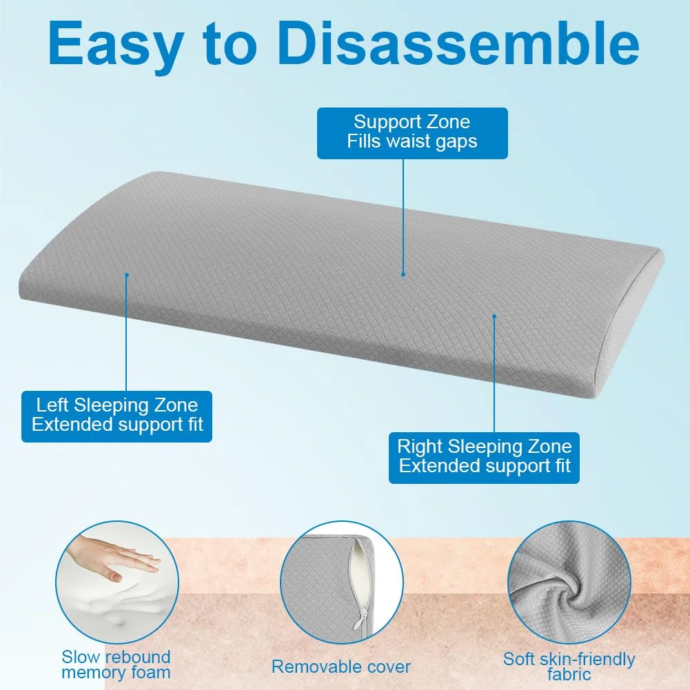 Ainiv Almohada Apoyo Lumbar, Cojín de Espuma Viscoelástica para Aliviar Dolor Lumbar, Ideal para Cama, Silla Oficina Asiento Coche