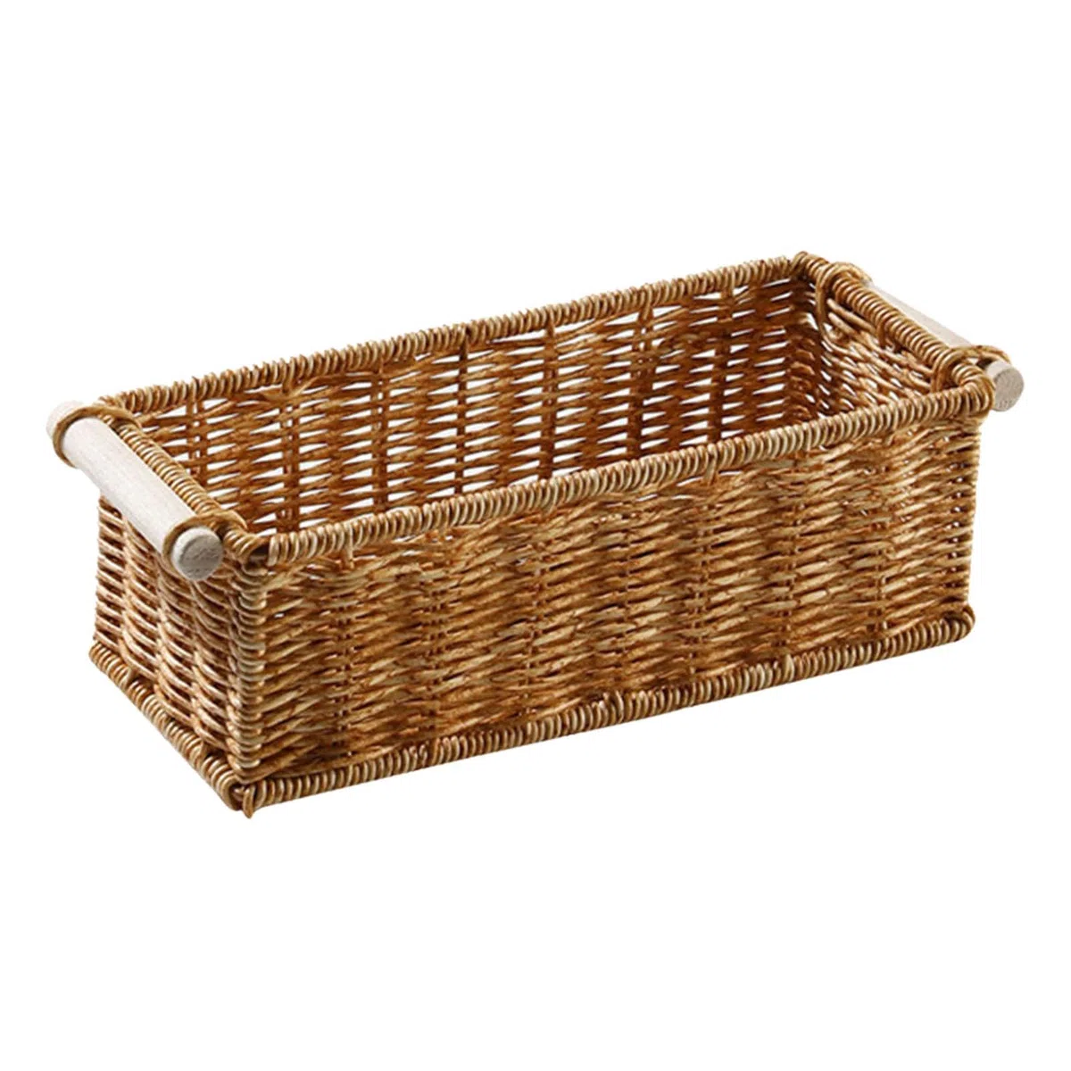 Cestas de Imitación de Ratán Multiusos, Organizador Rectangular Largo Y Estrecho, Decorativo para Bar, Cocina, Baño, Mesa de Centro Y Hogar, m, Individual