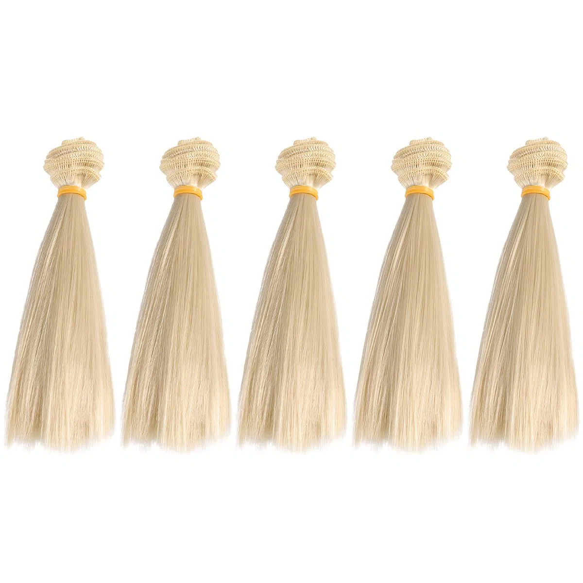 Artibetter 5 Piezas De Peluca Sintética Para Muñecas Pelo Liso De 15 Cm Extensiones Para Manualidades Y Bjd//La/Doll Craft