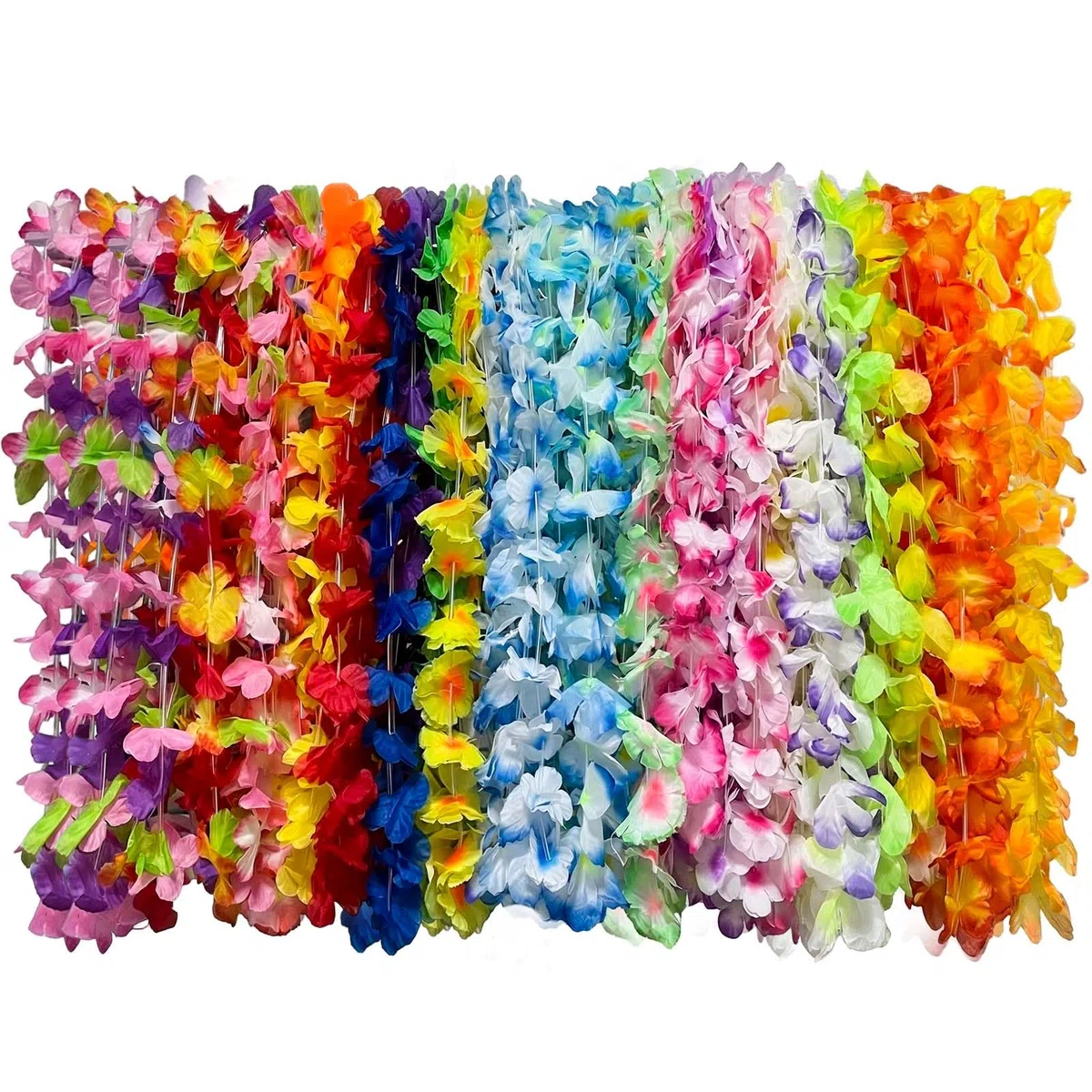 60 Piezas Collares Hawaianos, Collar de Flores Tropicales Lei, Hawaiano Guirnalda de Flores Artificiales Hawai, Decoración para Cumpleaños Luau en la Playa, Suministros para Fiestas