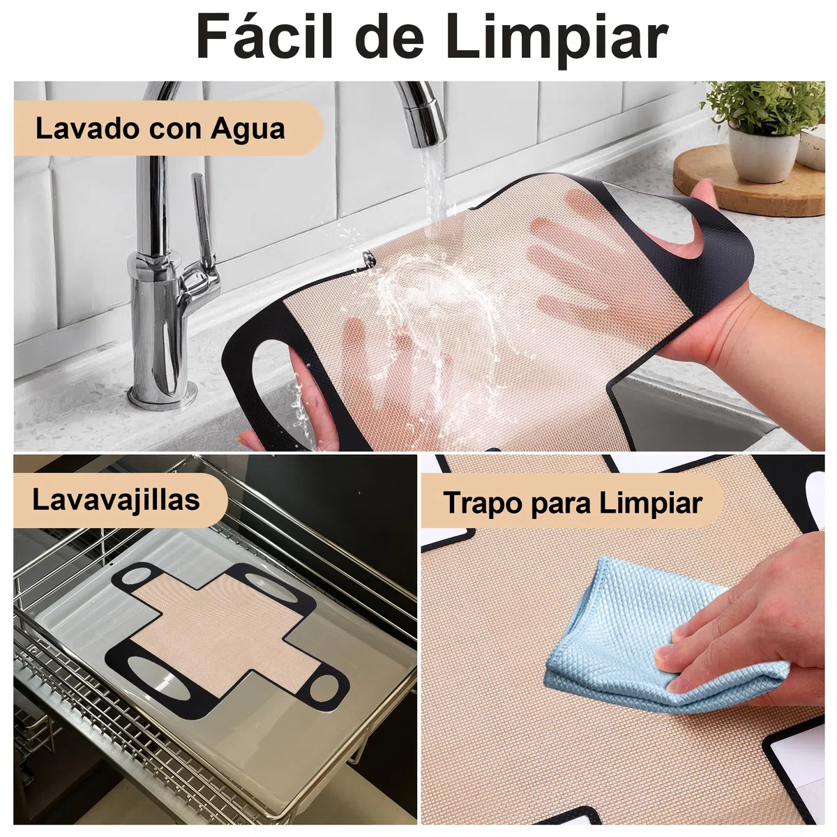 Conjunto de 2 Forros de Pan de Pan sin Estribo de Silicona, Herramienta de Transferencia de Masa Reutilizable para Hornear (BLACK)
