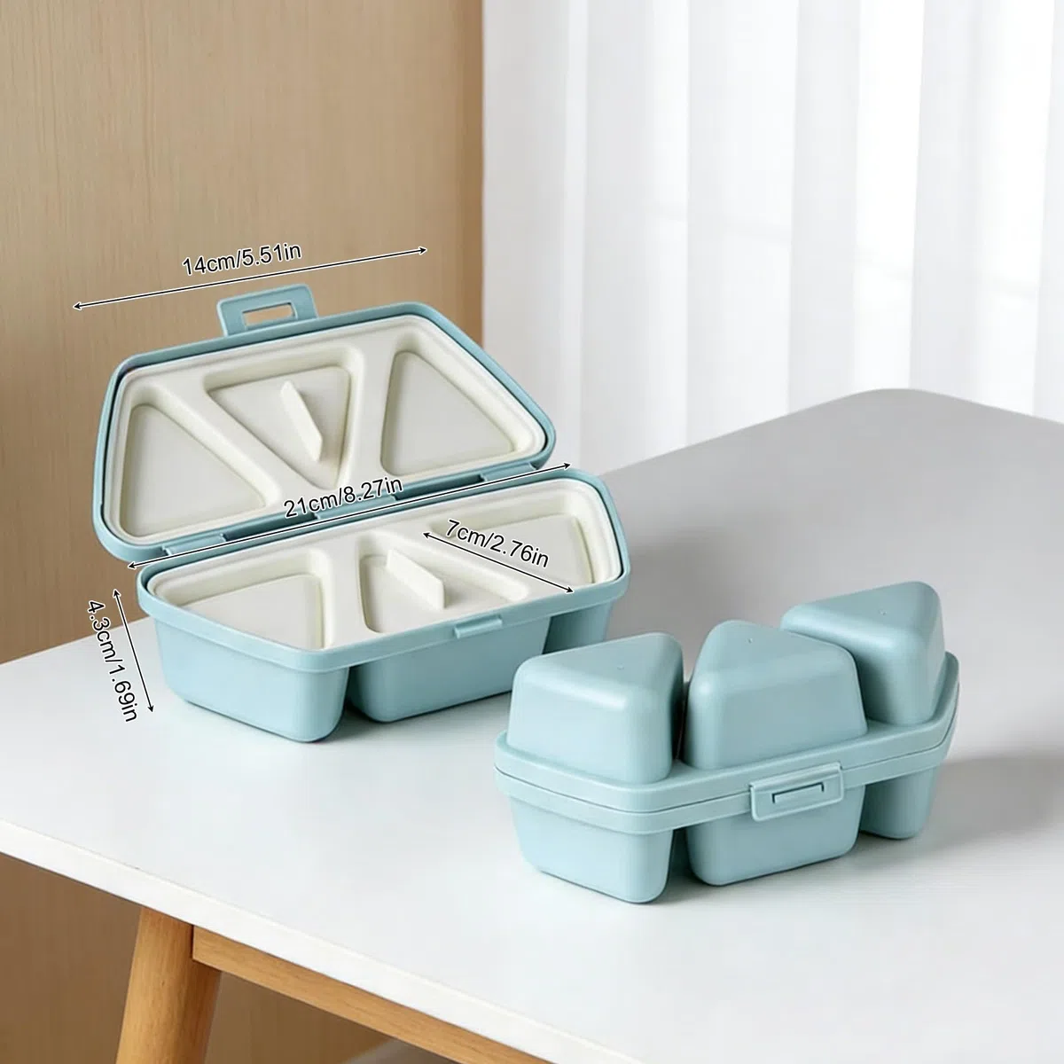 Molde para Onigiri y Fiambrera, 6 en 1 Molde Triangular de Sushi para 6 Onigiri, Kit para Hacer Sushi y Caja de Almacenamiento, para Almuerzo, Picnic y Fiestas