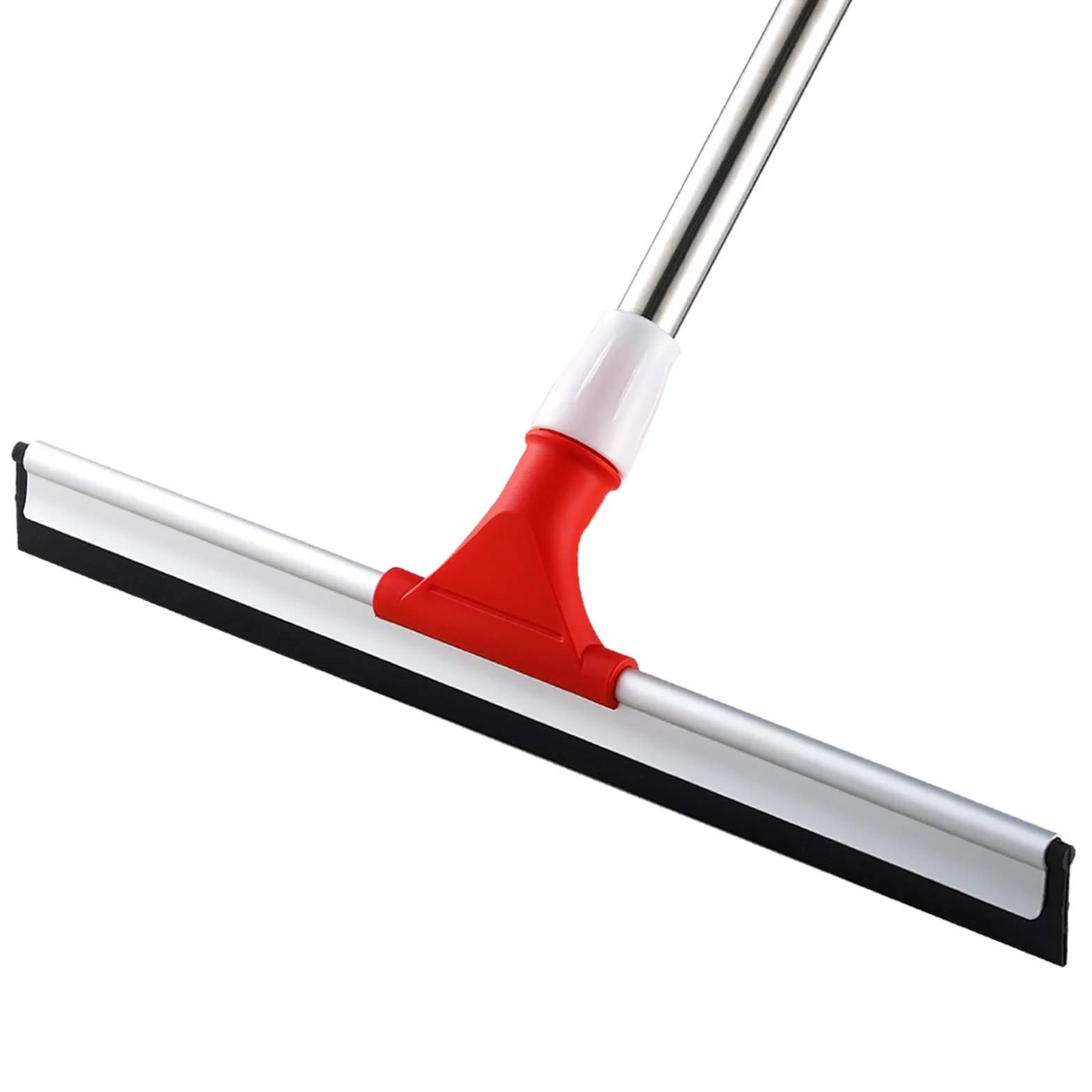 Mitclear Escobilla de Goma de 43cm para Suelo con Mango Ajustable(147cm), Escoba de Caucho de Alta Resistencia, Escobillas de Agua para Limpiar de Ducha, Azulejos, Baño, Garaje, Cocina, Patio, Jardín