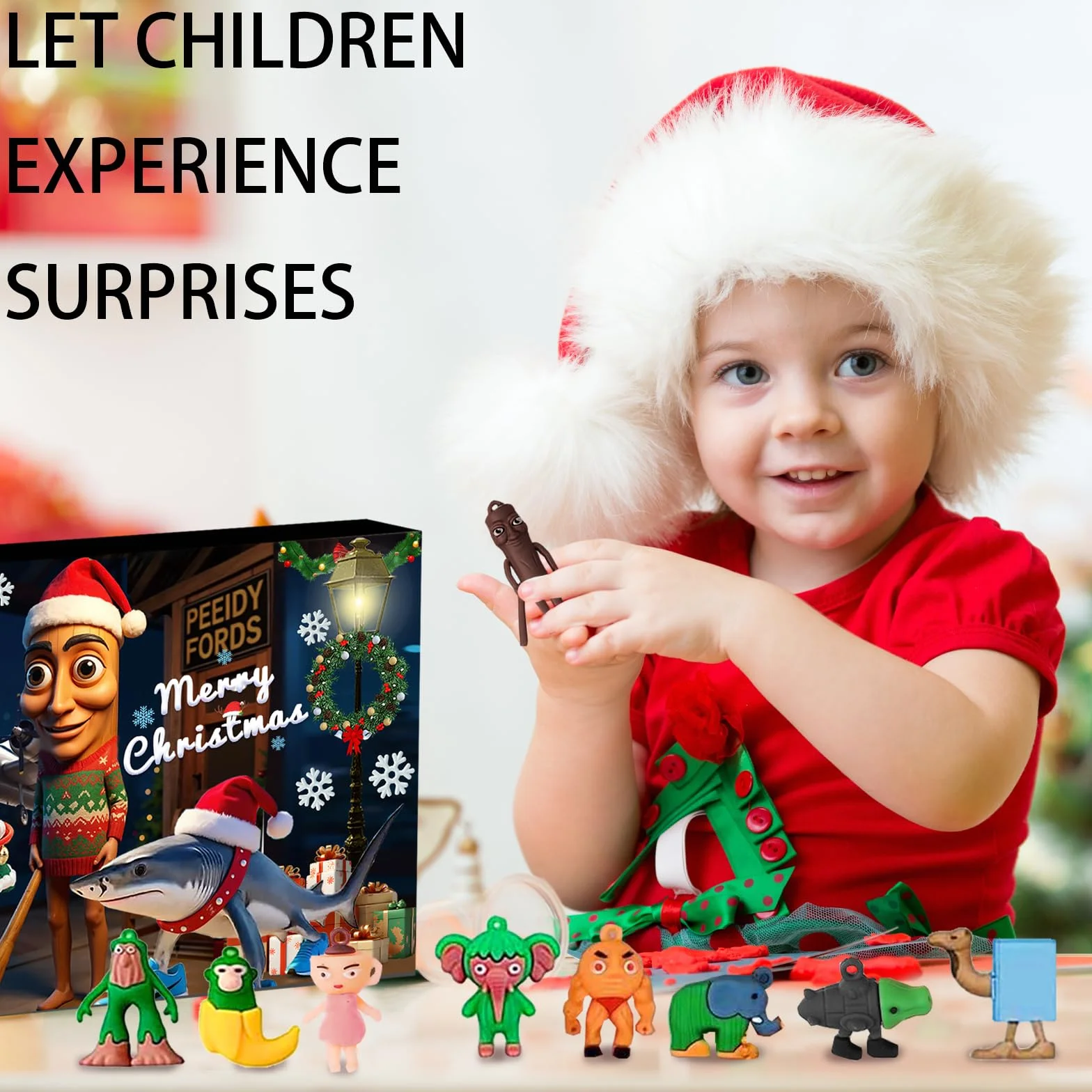 LUKIUP 2025 Italian Brainrot Pendant Advent Calendar Tung Tung Sahur Tralalero Tralala Figure Unique 24 Days of Surprises Gifts Box Italian Brainrot Figures Holiday Advent Calendar Oranaments Set