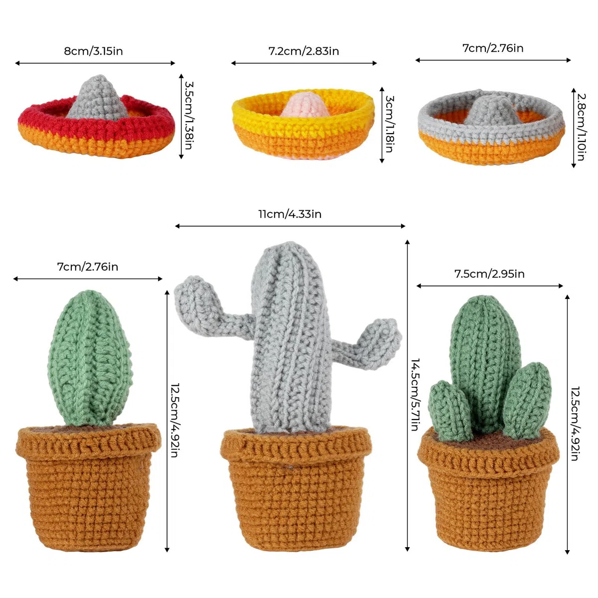 JasCherry Kit de crochet, kit de animales para principiantes adultos, regalo de crochet DIY con video instructivo paso a paso, hilo suave, manualidades de tejido - Cactus