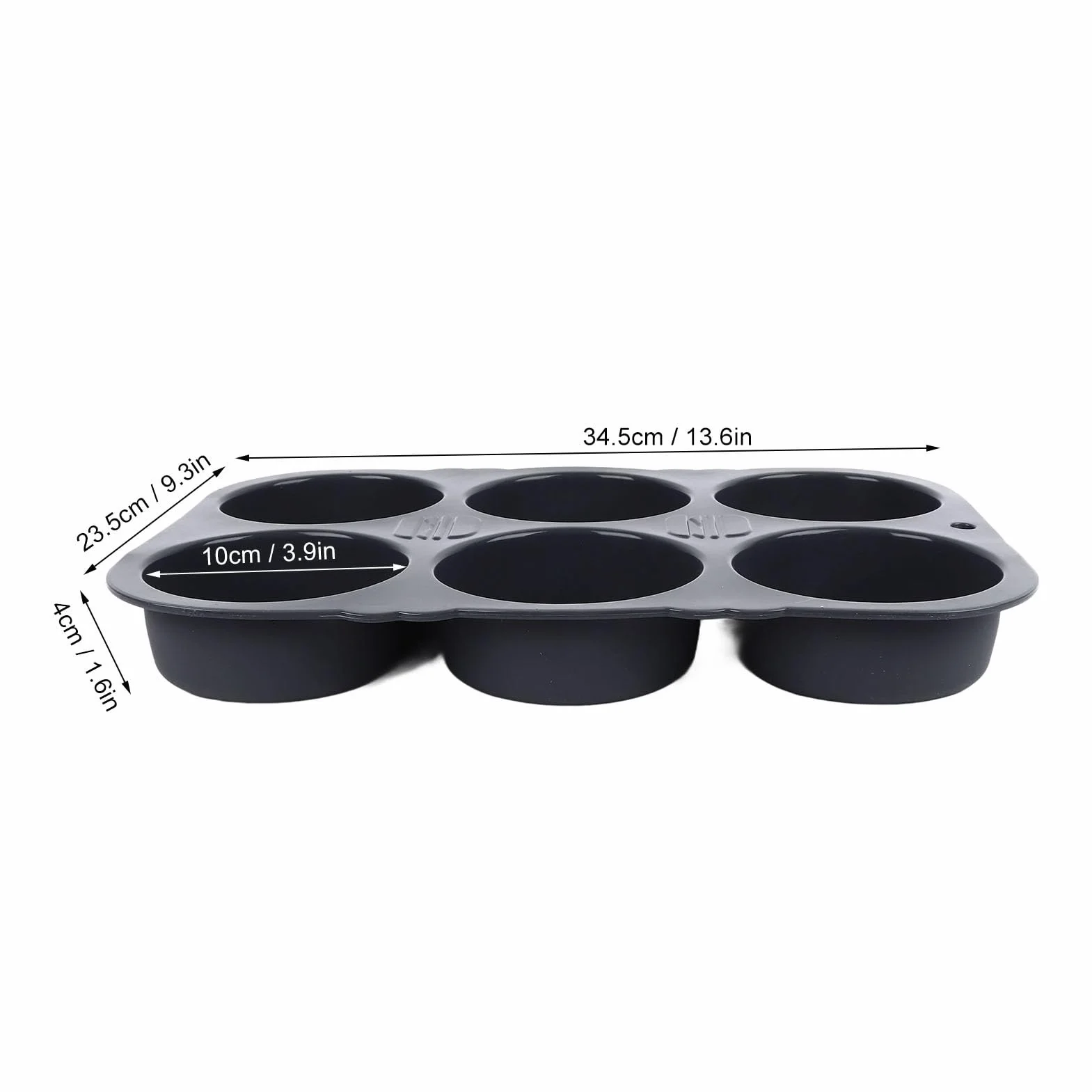 Molde de Silicona para Hamburguesas 6 Cavidades,Molde para Bollos Antiadherente Redondo, 10cm de Diámetro,para Hamburguesas Pan Panecillos y Hojaldres