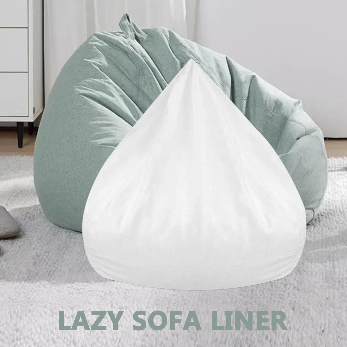 LABRIMP Forro Interior para Sofá Perezoso, Relleno de Tela Transpirable 45x25 Cm, Reemplazo Suave y Desmontable para Puff, Accesorio Funcional para Sala y Oficina