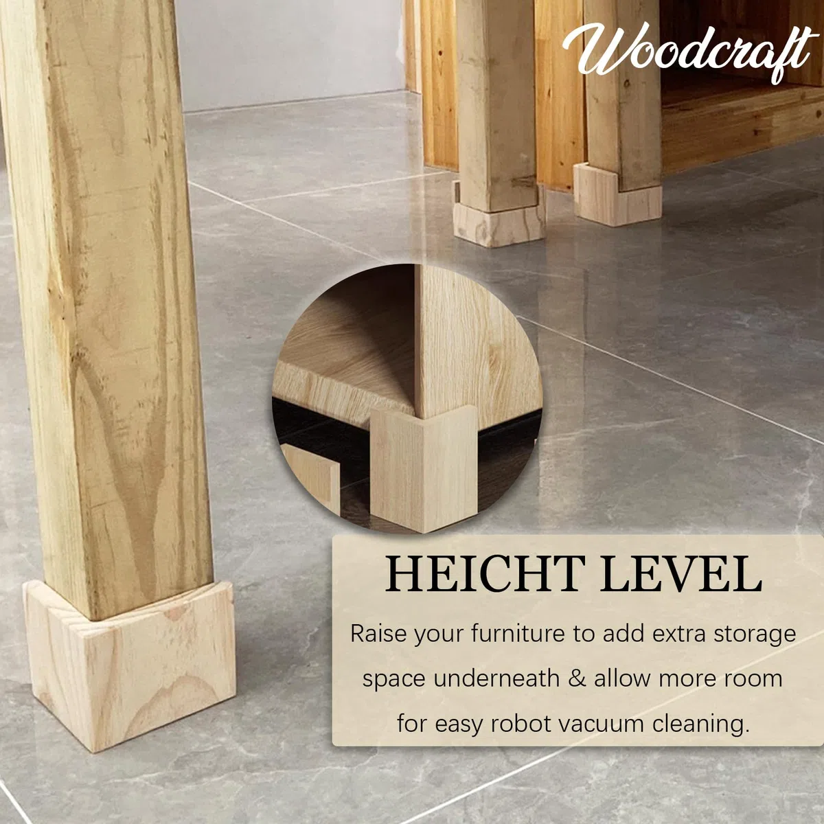 4 Pack Uping Elevador de Muebles, Elevadores Ajustables para Camas Mesas Mobiliario Elevadores de Muebles de Altura, Elevadores de Cama (5 * 5 * 5cm)