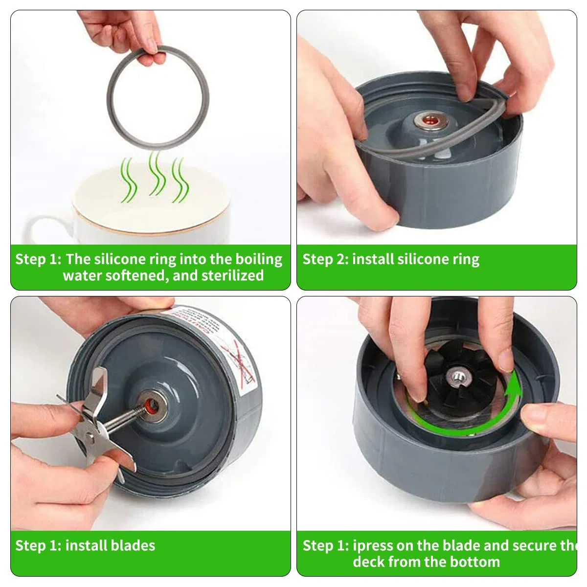WANGCL - Cuchilla de extractor de repuesto para accesorios Nutribullet NUTRI 600W 900W con juntas de goma de silicona, sello de anillo O, rueda de transmisión y almohadilla anti-vibración