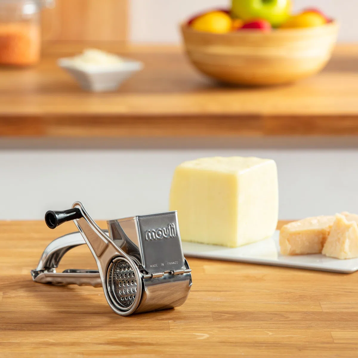 Moulinex Rallador Acero Inoxidable, empuñadura reversible y adaptable, rallador queso, fácil de montar, manejo rápido, ralla todo tipo de ingredientes, apto para lavavajillas, A45606