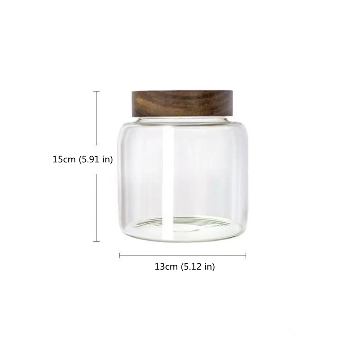 1500ml/51 oz Tarros de Cristal Cocina Almacenaje con Tapa Hermético, Altura 15cm Boca ancha Botes Cristal Frascos de Vidrio para Conservar Té Café Azúcares Especias