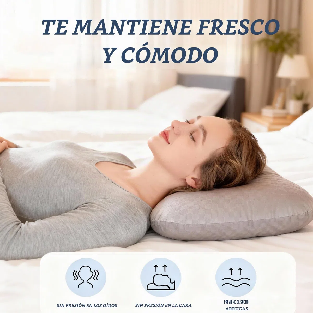 Almohada Perforadora Piercing - Piercing De Almohada con Orificio, Cojin Cuadrado con Agujero para Oreja Alivia Dolor de Oído, Piercings, Condrodermatitis y Presión (44x32x5cm, Gris)