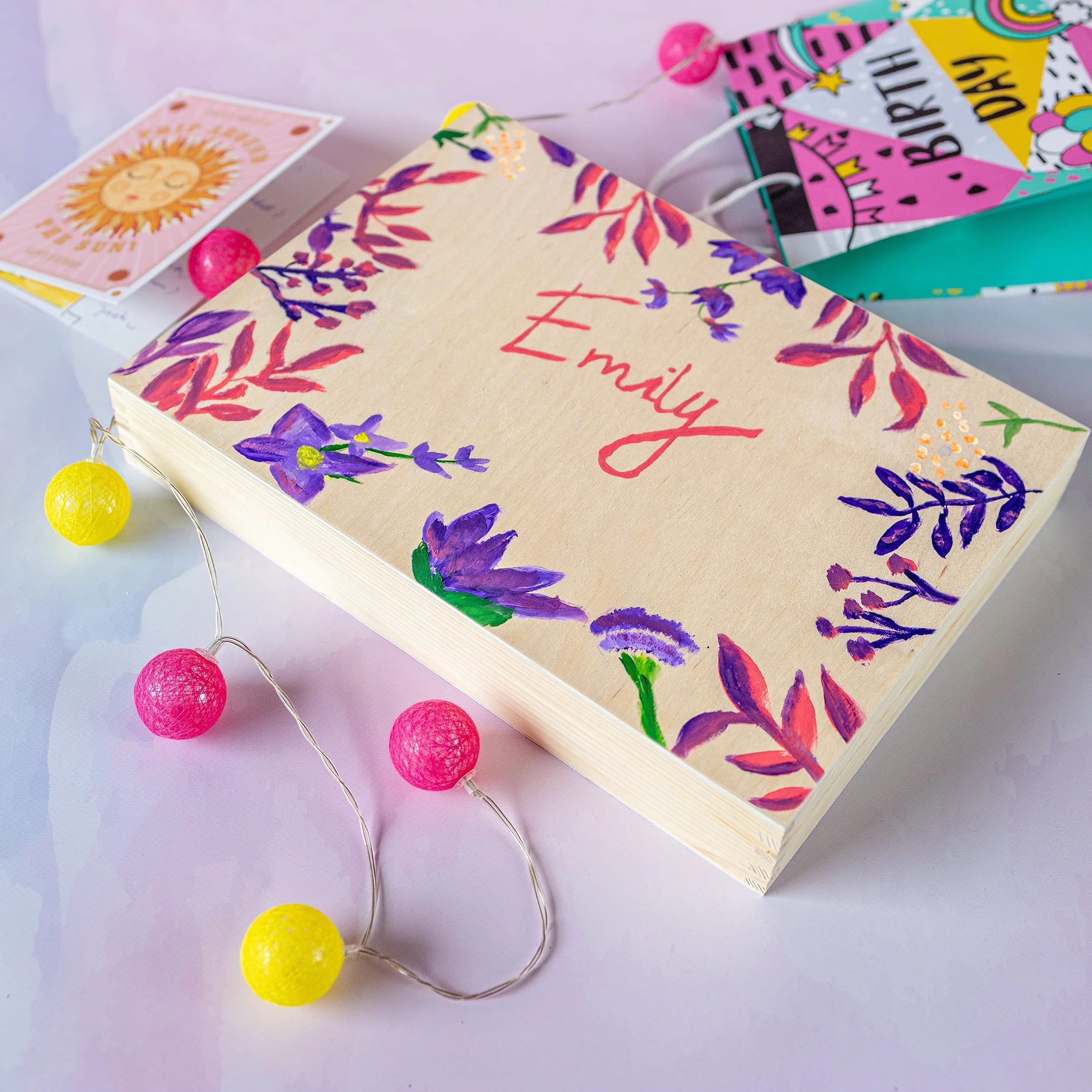 Creative DECO A4 Caja Madera para Decorar con Tapa Pascua | 34 x 25,3 x 5,3 cm | Documentos Decoración Papeles Cartas Almacenaje Decoupage Herramientas Objetos de Valor Juguetes