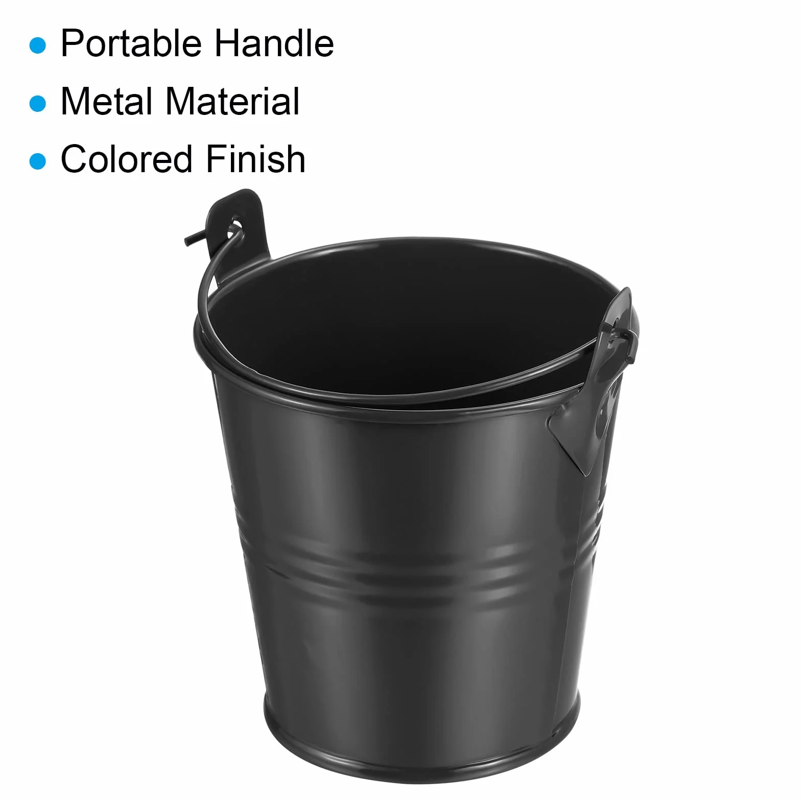 PATIKIL 3"x3" Pequeño Metal Cubo, 6 Paquete Colorido Cubos Lindo Caramelo Pequeño Decorativo Cubos con Manijas para Artesanías Fiesta Recuerdos, Negro