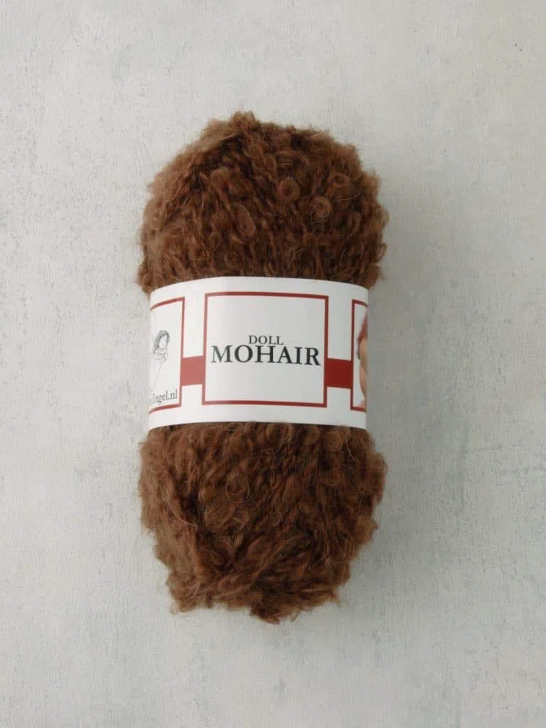 De witte Engel Muñeca Pelo Mohair Blouclé Hilo para waldorf Steiner Dolls 50 gr (marrón claro)