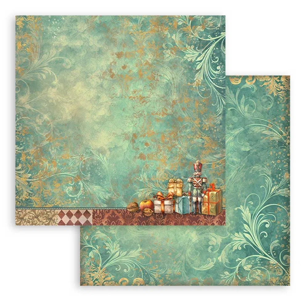 Stamperia - Scrapbook Paper Pad for Scrapbooks, Albums, Cards, Bullet Journals and More, Acid Free, Double-Sided, Perfect for Crafts and Gifting (The Nutcracker Maxi Background) (30,5 x 30,5 cm)