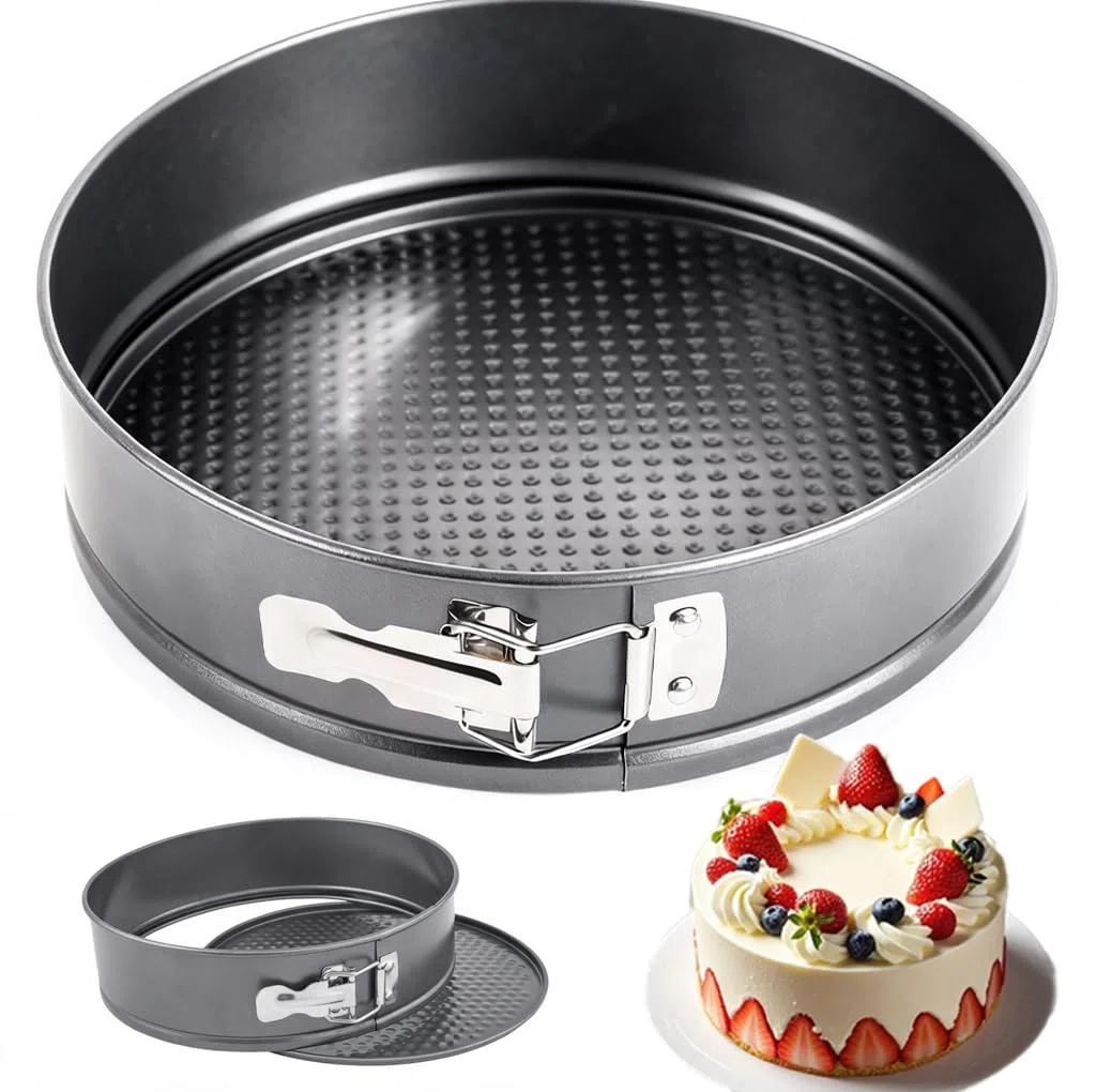 Molde desmontable redondo de 24 cm, molde de pastel antiadherente redondo, molde para cheesecake, molde pequeño para tartas, tartas, empanadas, pizza, apto para freidora de aire y horno