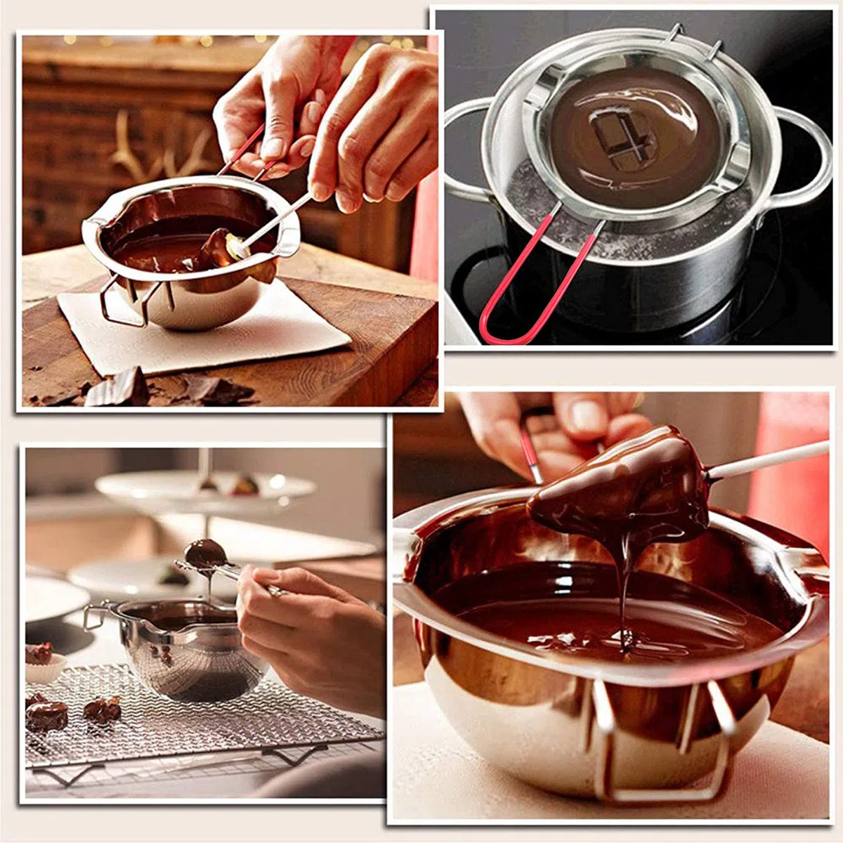 JEMESI Kit de Fabricación de Velas Incluye Bote Doble de Caldera, Mechas, Pegatinas de Mechas, Soportes fijos para Mechas, Espátula de silicona Se usa para Hacer Velas y Chocolates