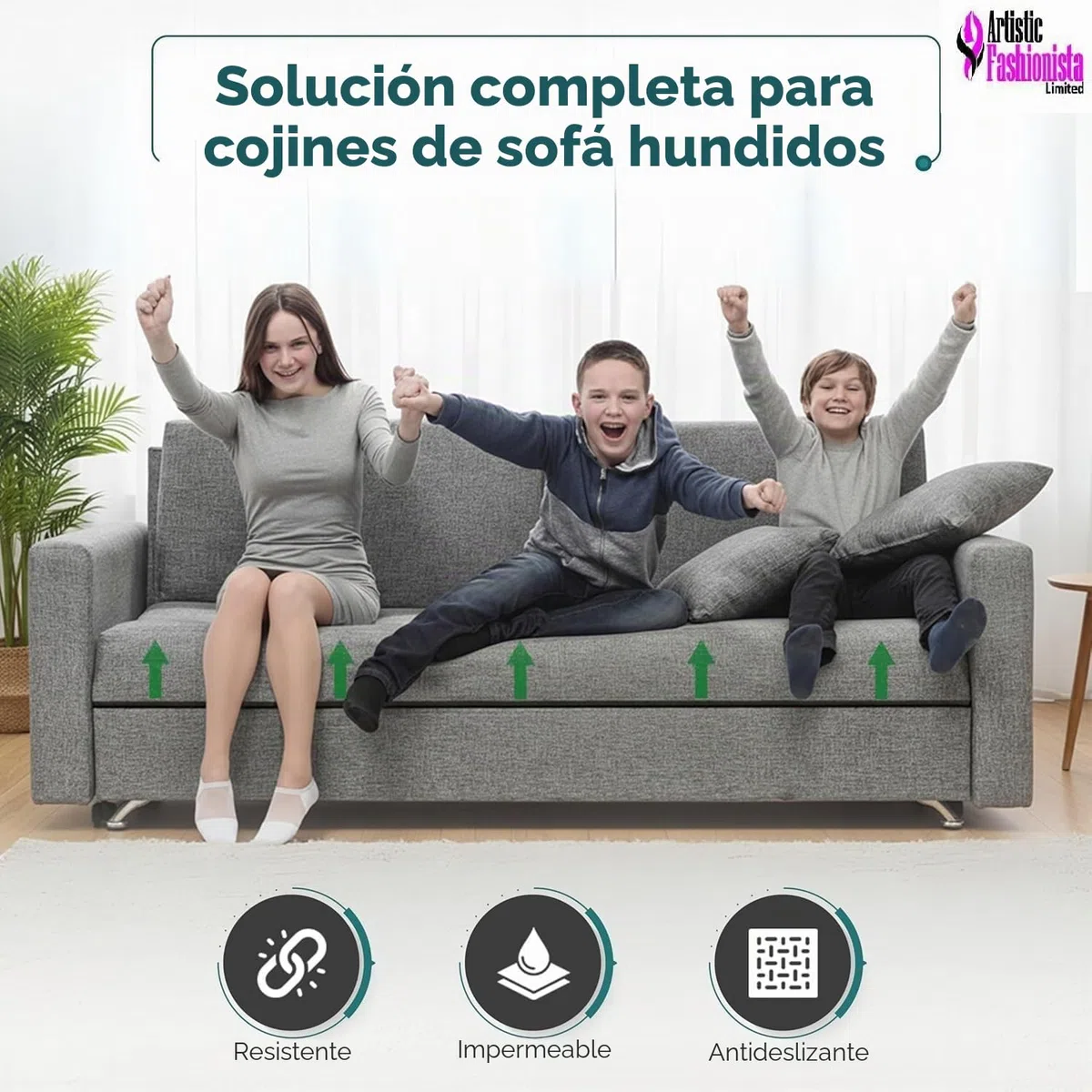 Sofa Saver - Tableros rejuvenecedores ajustables y plegables para sofá hundido (dos plazas, 50 x 100 cm)
