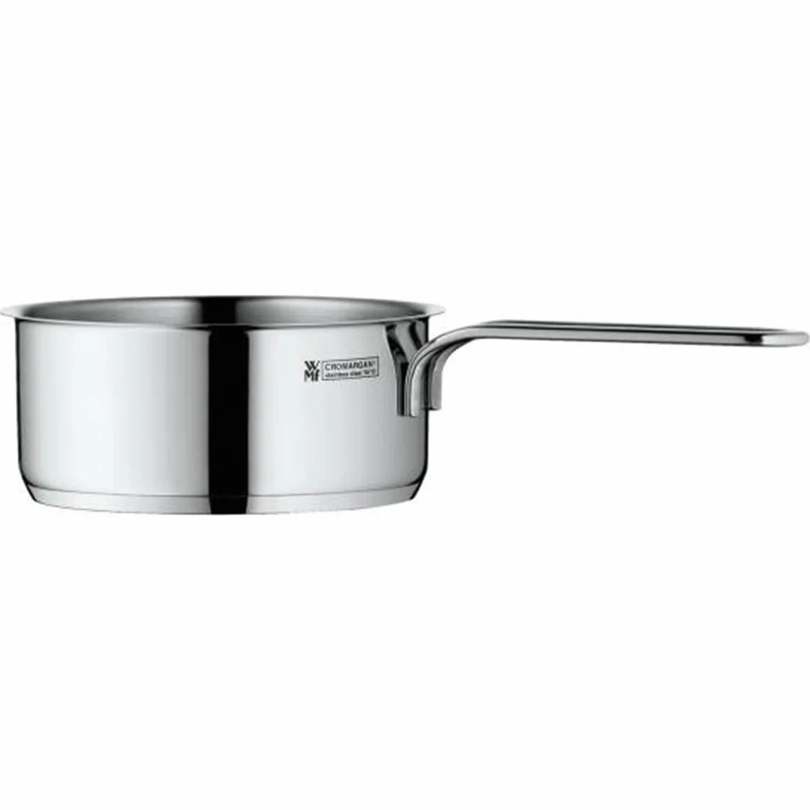 WMF Mini - Cazo Ø 10 cm Apróx 0,5 L, Borde Vertedor, Apilable de Acero Inoxidable Cromargan Publido, Apto Inducción, Sin Recubrimiento