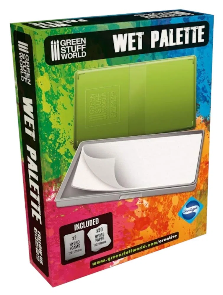 Green Stuff World Paleta Humeda - Wet Palette Antibacteriana para Pintar Figuras Miniaturas con Pintura acrílica