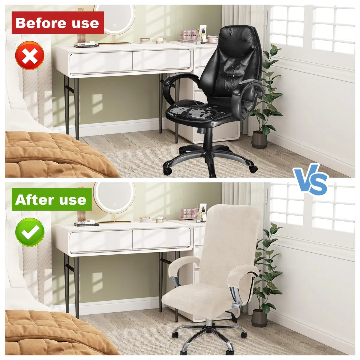 Funda para silla de oficina, funda para silla de oficina con reposabrazos, funda de asiento extraíble para silla de oficina, funda para silla de oficina, silla de ordenador, silla